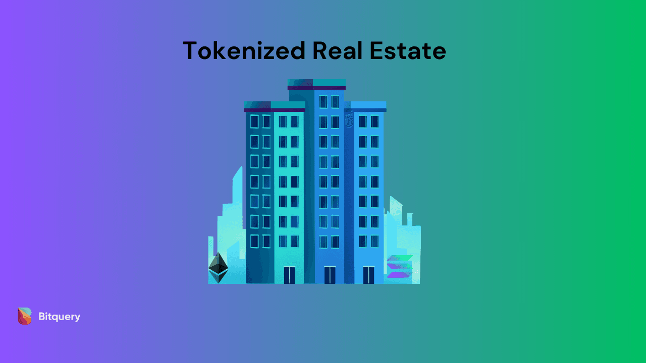 Digital illustration of a rental house transforming into blockchain tokens with passive income streams flowing to token holders, representing real estate RWA tokenization for fractional ownership