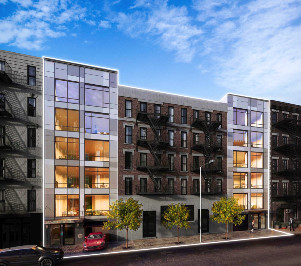Sleek modern apartment building with digital tokens and blockchain symbols overlay, representing tokenized real estate investment in 2025