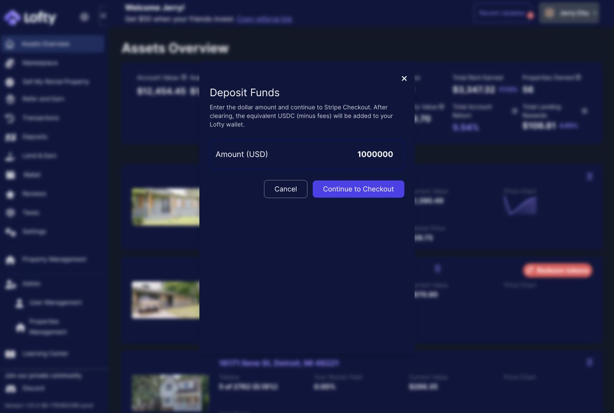 Lofty AI token trading dashboard